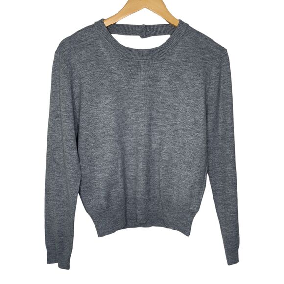 Wayf Heather Gray Open-Back Sweater - Picture 4 of 12
